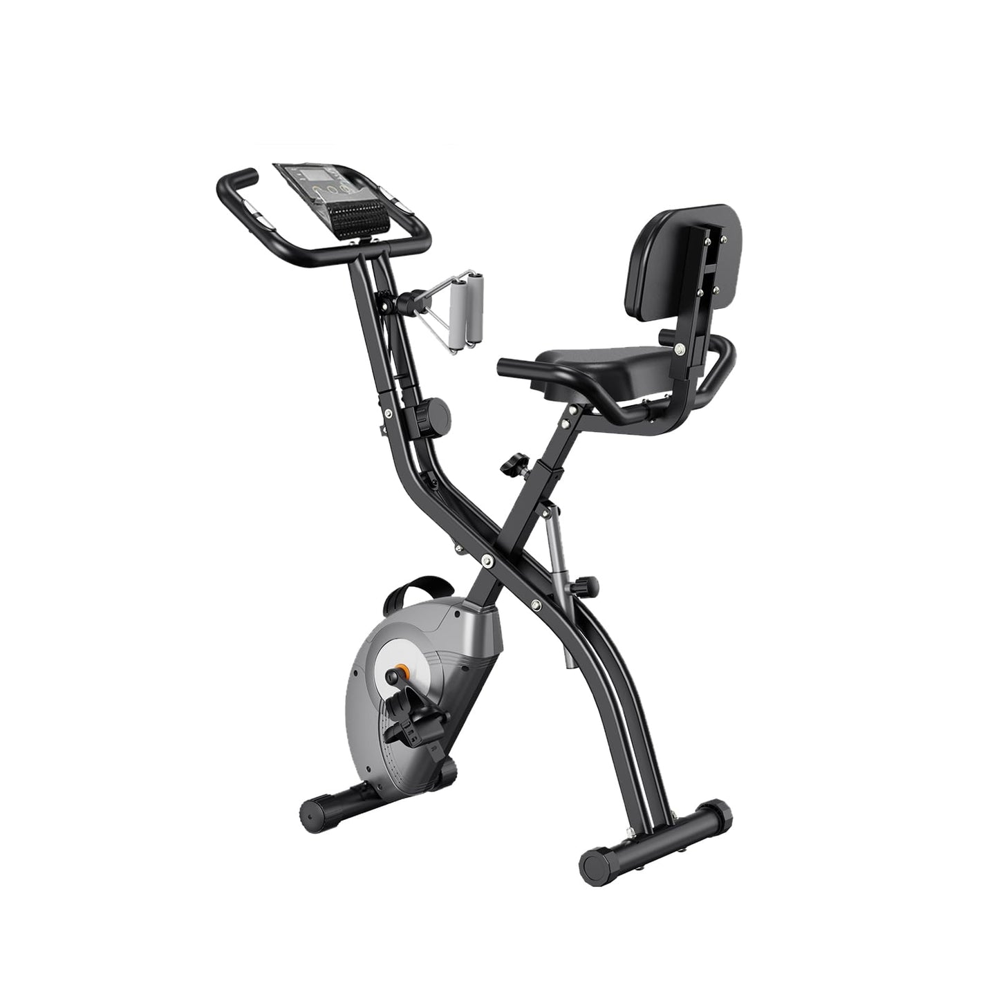 ATIVAFIT 3-in-1 Foldable Exercise Bike for Home, Upright & Recumbent Indoor Bike with 8-Level Magnetic Resistance, Resistance Bands, Quiet Cardio, Adjustable Seat