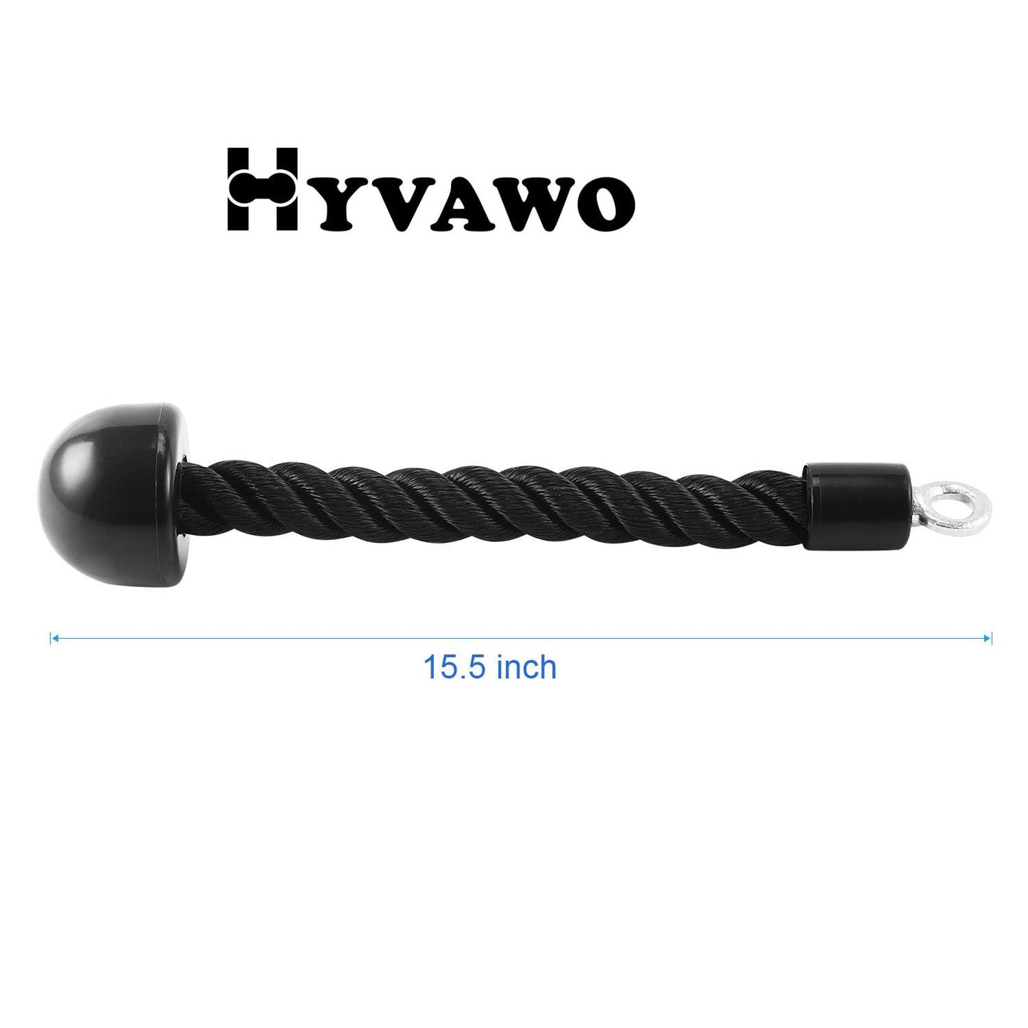 HYVAWO Pull Down Rope Single Grip Tricep Bicep Exercise Attachment for Cable Machines Gym Pulley Workout (Black 1 Pack)