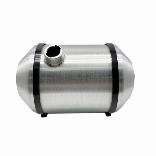 JSD 5 Galllons 10" x16" Spun Aluminum Gas Tank / Round Fuel Tank End Fill 3/8" NPT Outlet