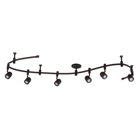 Catalina Lighting 96" 6-Light Integrated LED Flex Track Spotlight Ceiling Light, Oil Rubbed Bronze, for Kitchen, Living Room, Home Lighting