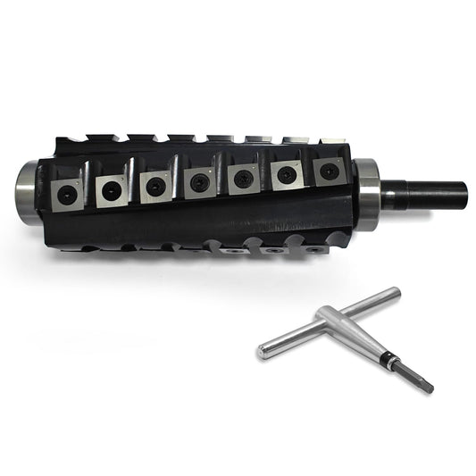 6 Inch Spiral Cutter Head for Jet 6” jj-6csdx Long Bed Jointer Woodworking Spiral Helical Cutterhead with 28 Pieces Reversible Carbide Inserts