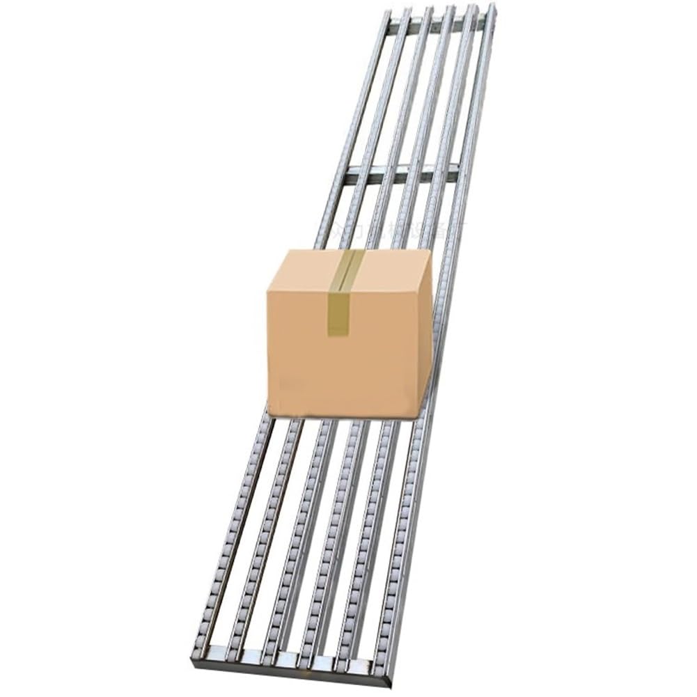 GZHENMZ Roller Stand Light-Duty Gravitys Conveyor, Splicable Roller Conveyor Slides, Portable ABS Plastic Roller, Transport Box Line Unloading Pulley(Silver-(W) 50cm,(L) 100cm)