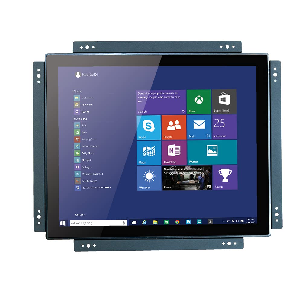 17 Inch Open Frame Design Touch Screen Monitor Display with VESA & Rear Mounting Bracket for Kiosk Industrial Automation POS Retail Self-Service