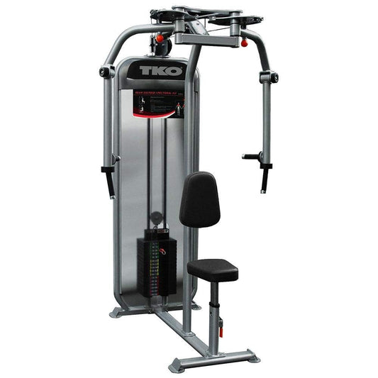 TKO Pec Deck / Rear Delt Machine, Graphite, 170lb Weight Stack, 54" x 48" x 81" Home Gym System