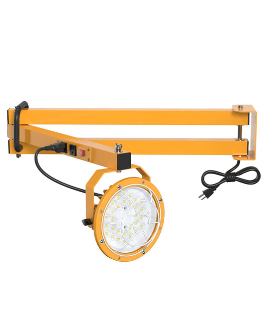 DEMILARE 60W 6600Lm LED Loading Dock Lights with Dual Integrated Power Outlets, IP65 ETL Listed 45" Foldable Arm Dock Lights for Container, Docks, Warehouse, 110-277V