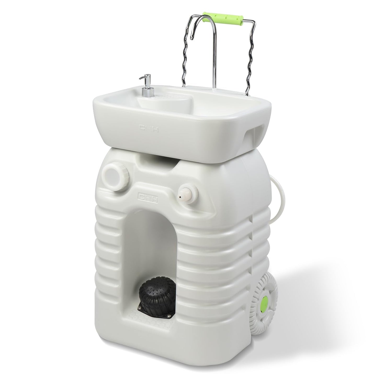 VINGLI 45L Upgraded Portable Sink| Rolling Hand Wash Basin Stand with Towel Holder & Soap Dispenser & Wheels, Perfect for Garden/Camping/Outdoor Events/Gatherings/Worksite/RV/Indoor