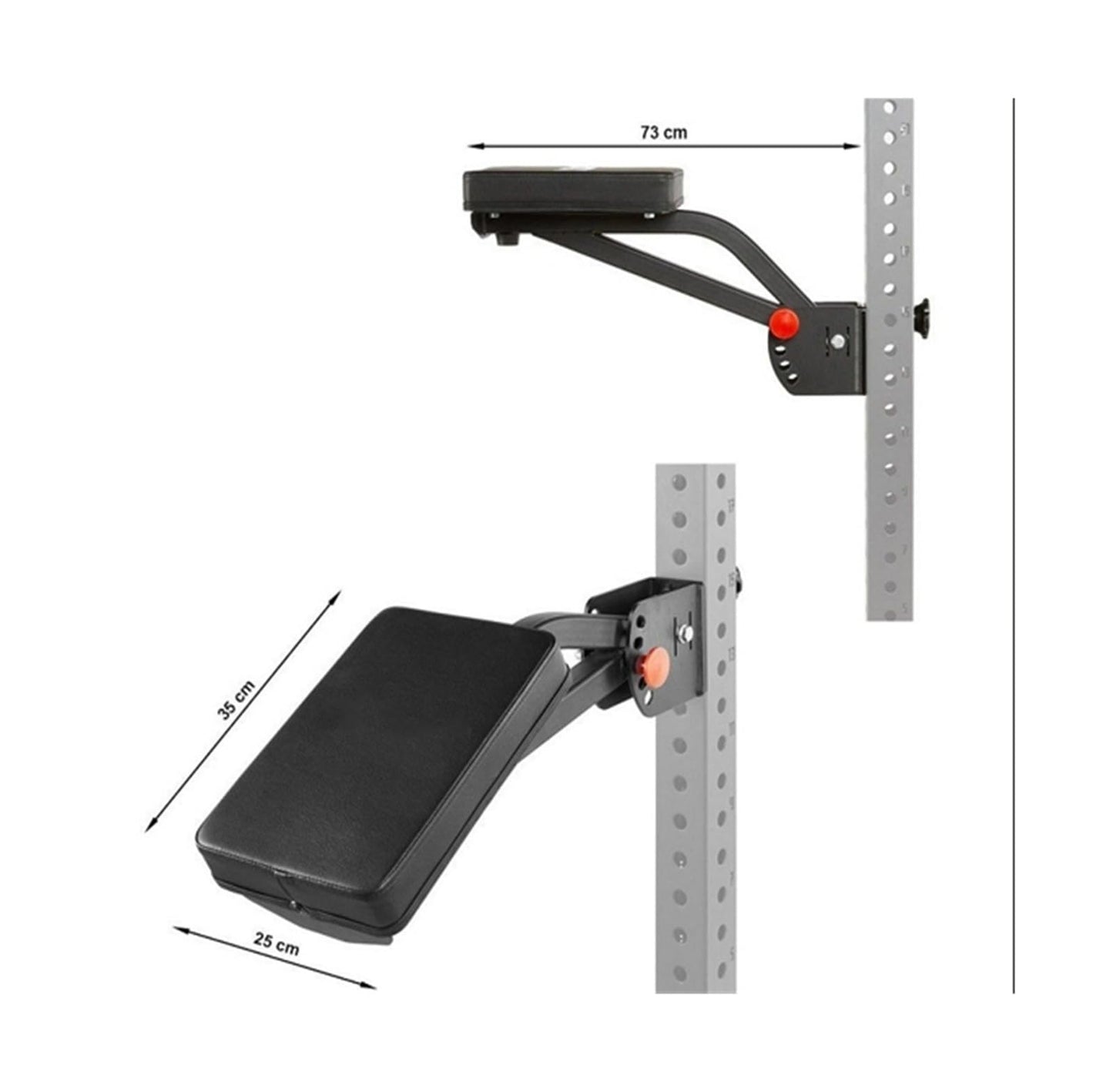XXYUAN Multi-Angle Adjustable Squat Rack Attachment, Chest Support & Leg Curl Attachment for Power Cage, Compatible with 16mm/18mm/26mm Hole Squat Racks, Home Gym Equipment Upgrade(26)