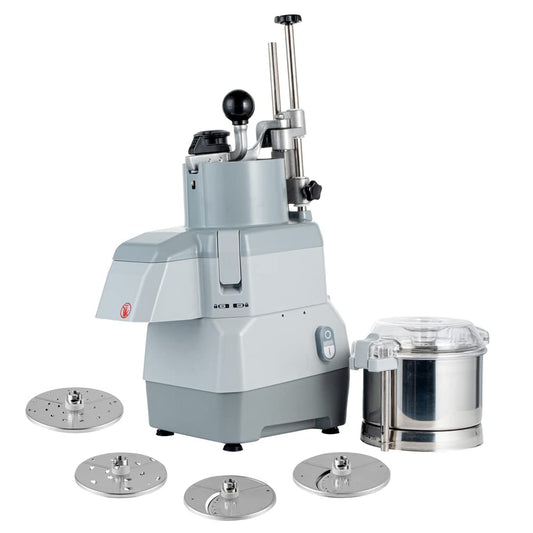 Restaurantware Met Lux 18.7 x 15.2 x 25.6 Inch Food Processor 1 Industrial Vegetable Chopper - With 3 Quart Bowl 4 Discs Stainless steel Commercial Food Processor For Slicing Or Grating