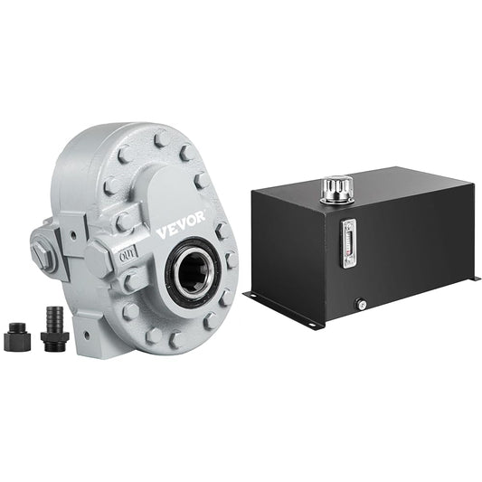 Bestauto Hydraulic Pump 21.2GPM Hydraulic Motor 540RPM Log Splitter 2250PSI & VEVOR Hydraulic Fluid Tank 10 Gal Fuel Tank Heavy Duty Hydraulic Steel Tank Reservoir, Gasoline Transfer