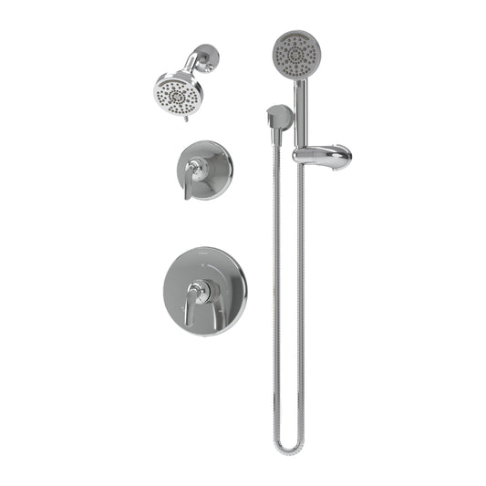 Symmons Elm Two Handle Five Spray Shower Trim with Three Spray Hand Shower in Polished Chrome (Valves Not Included) - 559515TRM