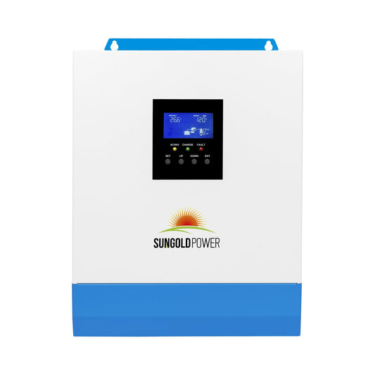 SUNGOLDPOWER 3000W DC 24V Pure Sine Wave Solar Inverter,120V AC Output, 80A MPPT Solar Charger (MPPT Voltage Range 120V-400Vdc) and 40A AC Battery Charger, for Back, Off Grid System