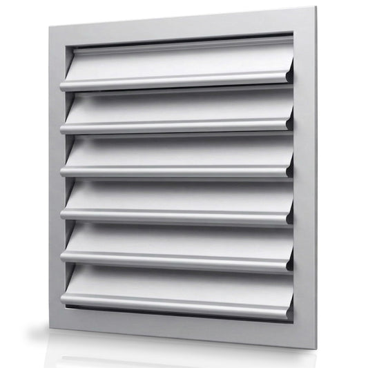 Byson Gravity Grille Anodized Aluminum with Gravity Shutter 24 x 24 inches – Weatherproof Ventilation for Walls and Crawl Spaces