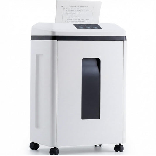 Trishintage Heavy Duty Paper Shredder: 7 Sheets P-7 Ultra Micro-Cut 3/64''*5/64'' Shreds Credit Cards & CDs 30 Min Continuous Run 6-Gallon Bin High-Security Commercial for Home Office Business Bank