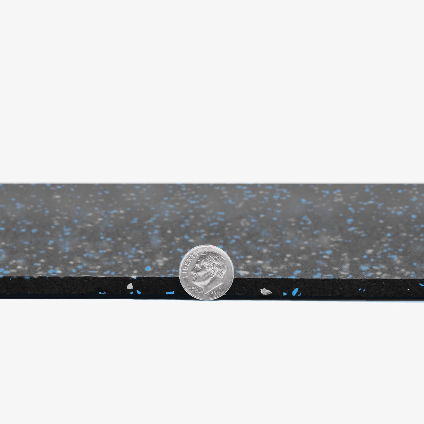 Flooring Inc 1/4" Tough Rubber Flooring Roll | Flexible Recycled Rubber Gym Floor Mats for Home Gym | Heavy Duty Rubber Mat for Home Gyms, Sheds, Horse Stall Mat or Trailer | 4’x10’ | Blue/Gray