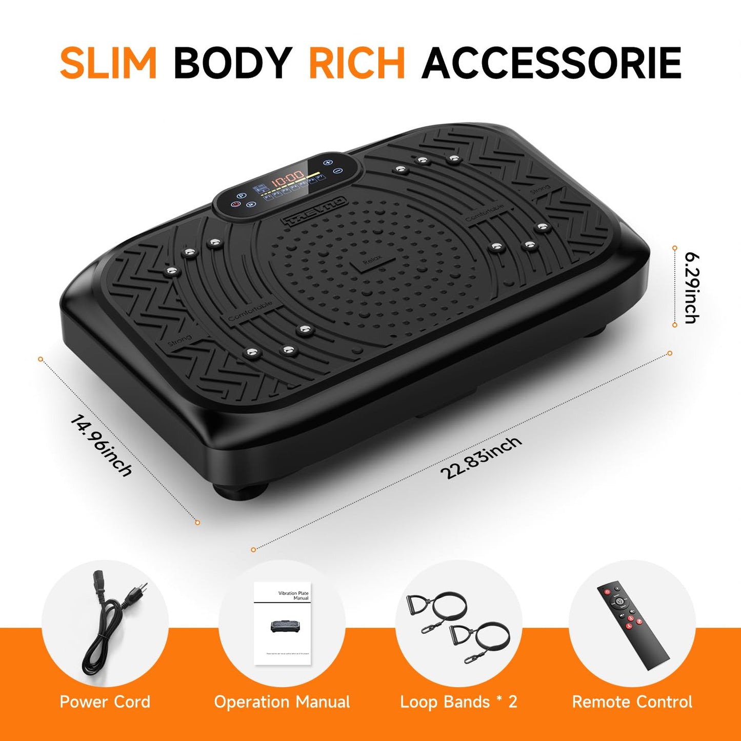 Taevno Vibration Plate Exercise Machine 450 Lbs Capacity, 199 Speeds Workout Vibrating Plate for Lymphatic Drainage Weight Loss, Full Body Shake Platform Machines for Women Men (Soft Black)