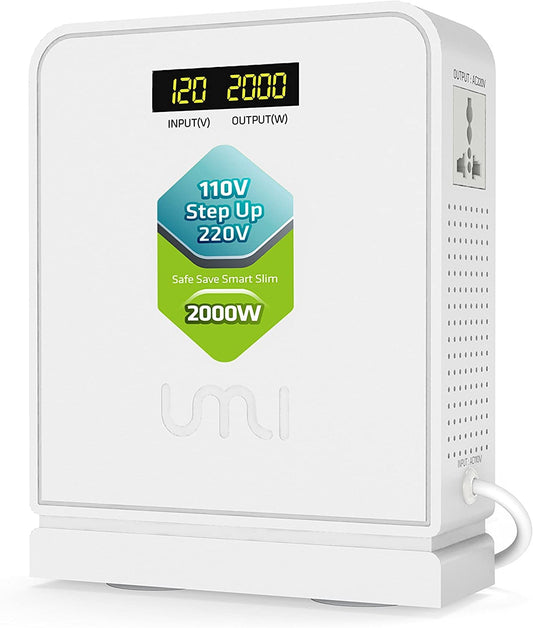 UMI 2000W Step Up Voltage 110v to 220v Converter, Voltage Converter 110v to 220v for Large Capacity Device Up to 4000W, Step Up Converter 110v to 220v with Pure Copper Coils- Transformer 110v to 220v