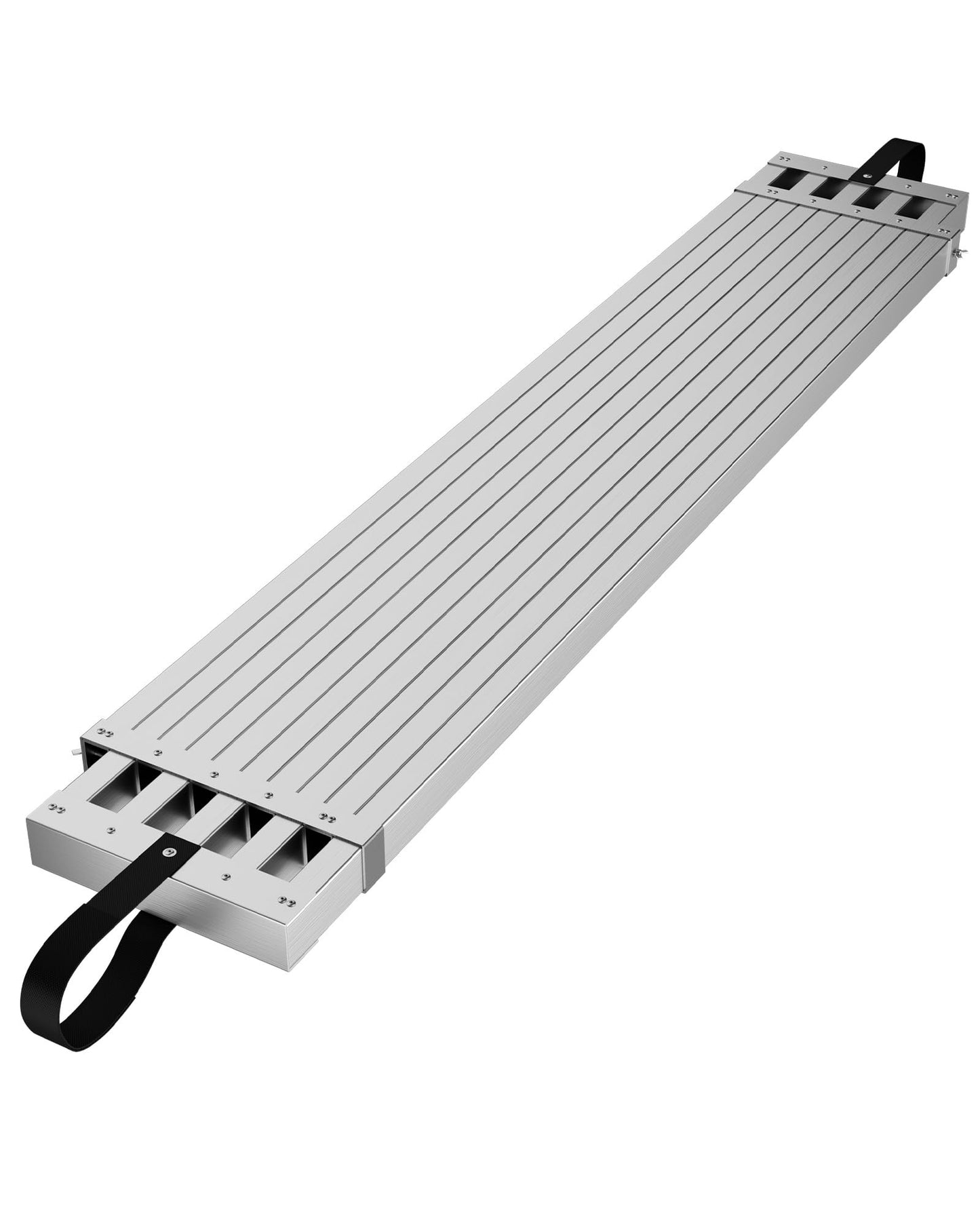 LALFPET Heavy-Duty Telescoping Aluminum Work Plank for Ladders – 6-9ft Adjustable, Anti-Slip Scaffolding Board, 440lbs Capacity, 12.5" Wide, Silver, Telescopic Size 6-9ft