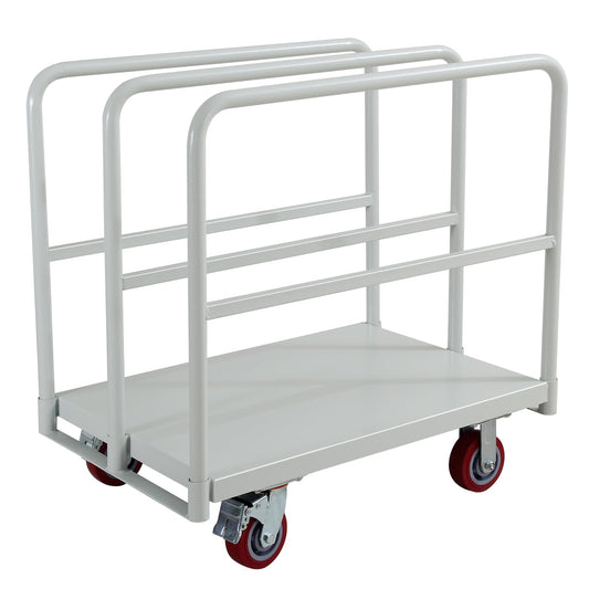 2500 LBS Heavy Duty Platform Truck Cart with 4 Side Handrails with 4 Rubber Swivel Casters for Loading and Storage