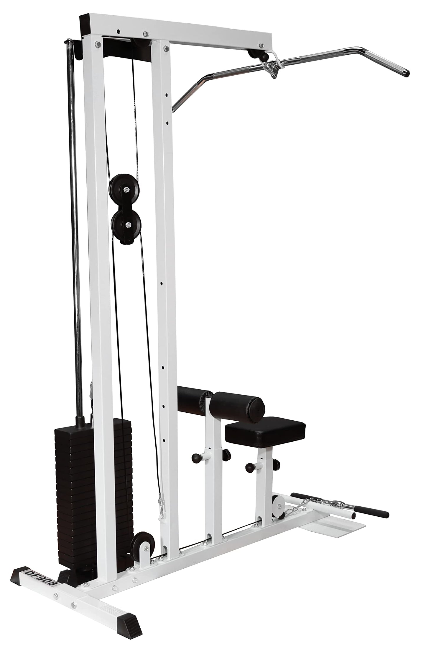 DF908 Heavy Duty Stack Loaded LAT Machine by Deltech Fitness- 200 lb Weight Stack