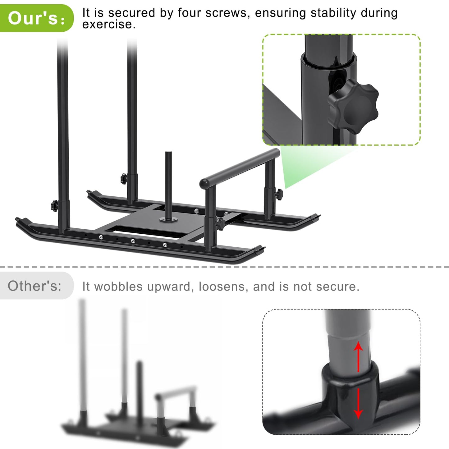 Dolibest Heavy Duty Weight Sled, Fitness Sled, Workout Sled for Fitness Strength Training and Speed Improvement, Push-Pull Prowler Training, Suitable for 1-2" Weight Plates, Black