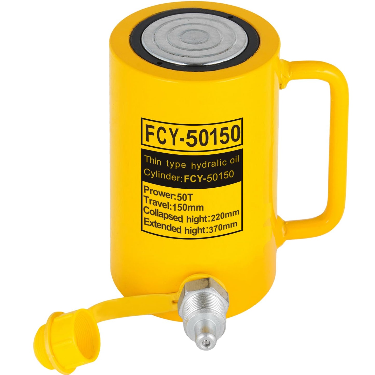 Mophorn 50T 6In Stroke Hydraulic Cylinder Jack Solid Single Acting Hydraulic Ram Cylinder 150mm Hydraulic Lifting Cylinders for Bending, straightening and Pulling on Trucks, Tractors and Heavy equipm