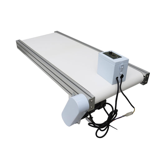 BREVELTION 59inch PVC Belt Conveyor Aluminum Belt Conveyor Industrial Transport Equipment 110V 120W 7.9inch Wide White