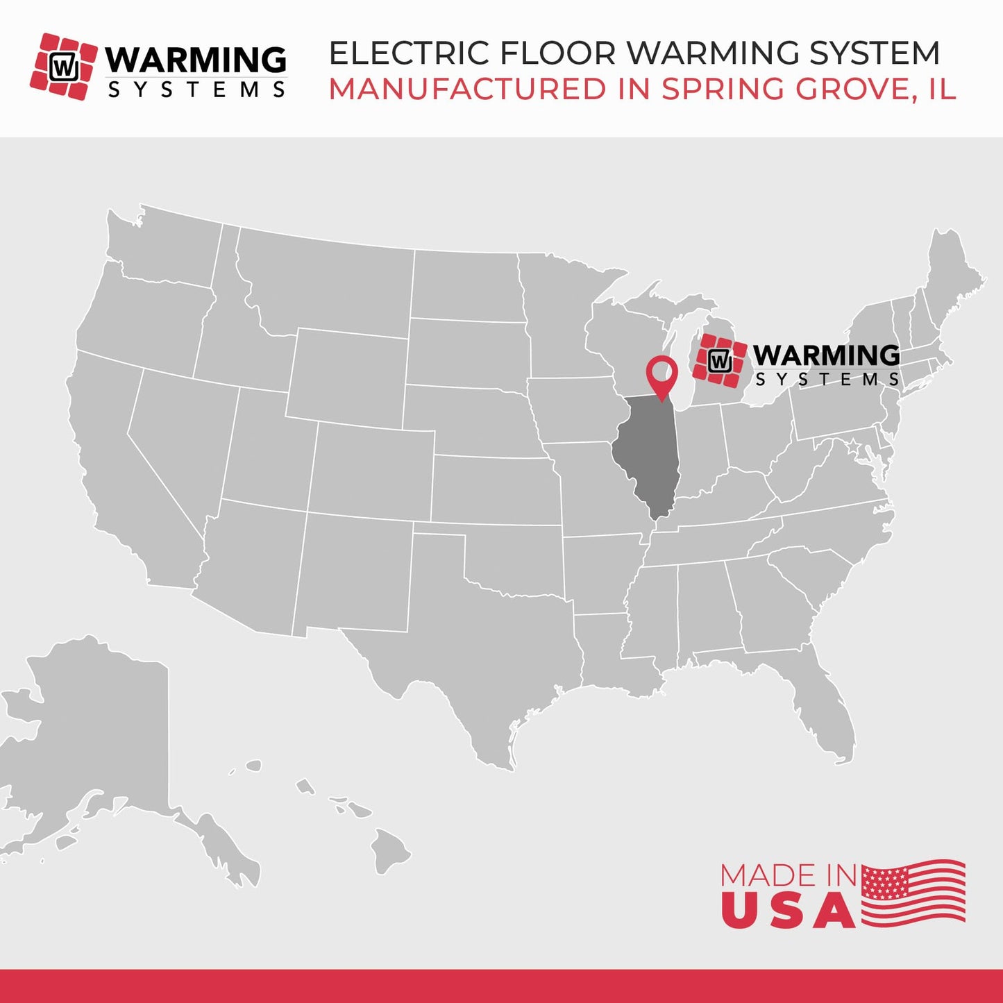 Warming Systems - 25 Sqft Electric Radiant Floor Heating Cable Kit – 120V Heated Tile Floor System with UWG5 Programmable Thermostat, Sensor, Installation Monitor & 25 Year Warranty, Made in the USA