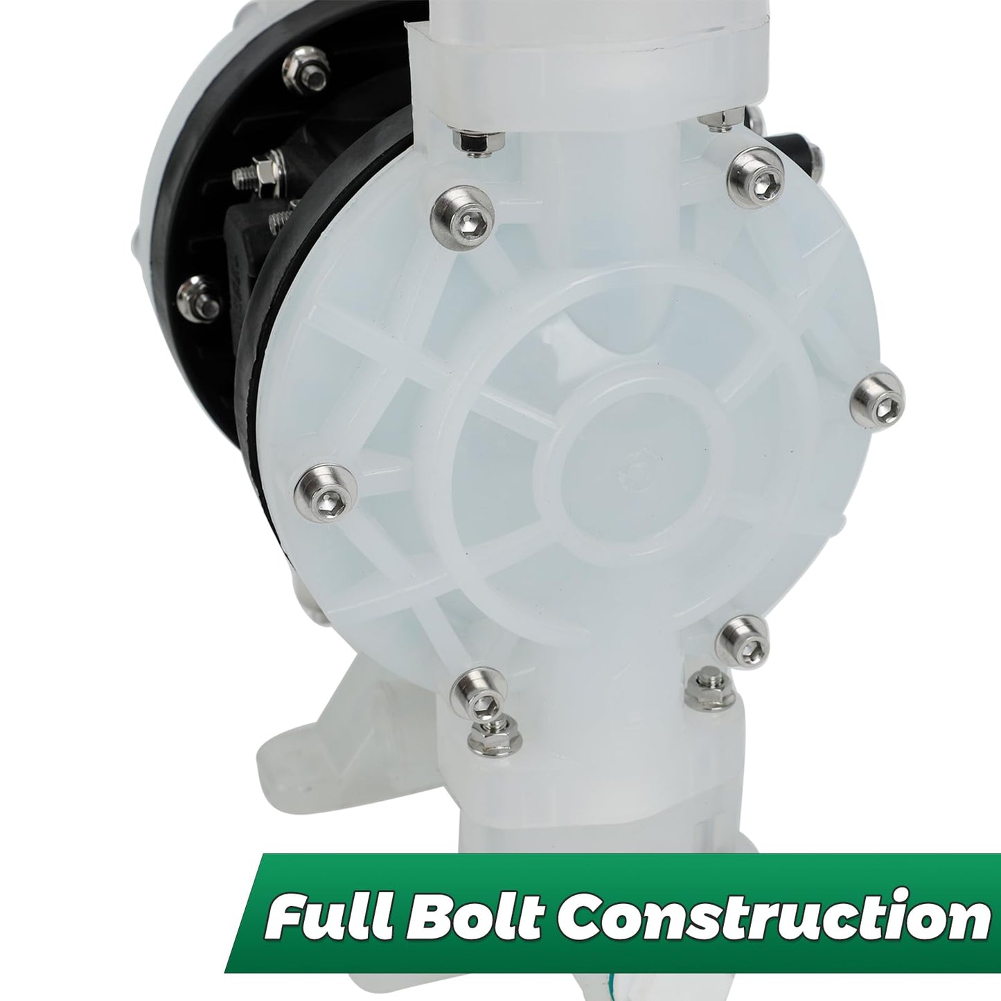 Air Operated Double Diaphragm Pump, 12 GPM Dual Diaphragm Air Pump Pneumatic Waste Oil Transfer Pump for Chemical, 1/2 Inch Inlet/Outlet