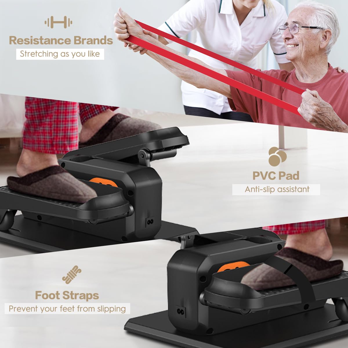 Under Desk Elliptical Machine, Electric Elliptical as Seen on TV for Seniors Adults with 15 Adjustable Speed, Quiet & Portable Electric Seated Pedal Exerciser for Home Office