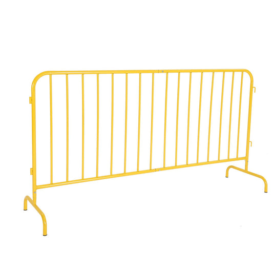 6.5FT Heavy Duty Galvanized Steel Interlinked Safety Barricade – Removable Feet, Portable, Weather Resistant Barrier for Crowd Control, Events, Construction, Facility Security