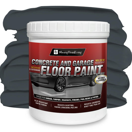 5 Gallon Professional Floor Paint (Slate Gray,800-1000 sq.ft)) - Acrylic Concrete Coating for Garages & Basements | Single Component Formula | Scratch Resistant & Low VOC | Non-toxic |Dirt-proof |Ready-to-Use