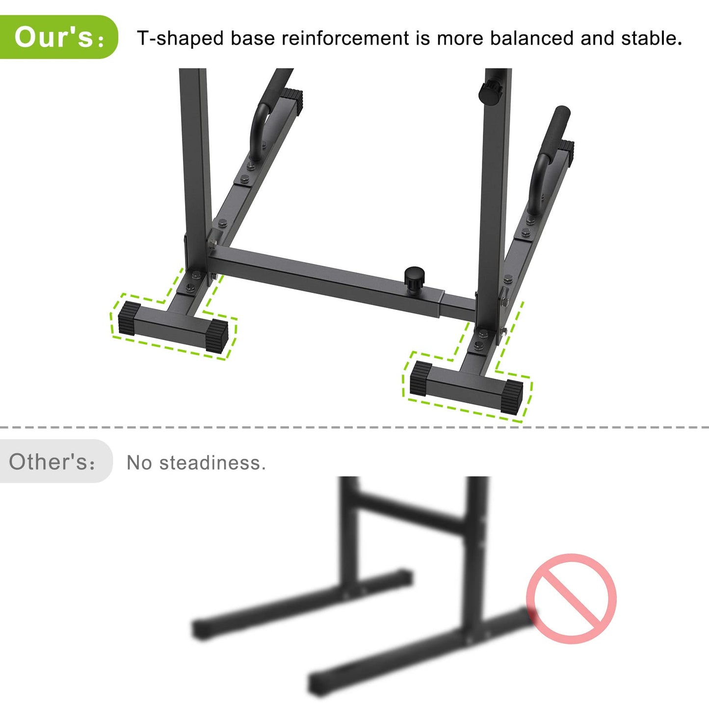 SELEWARE Heavy Duty Dip Bar, Adjustable Width & Height Dip Station Home Gym Fitness Equipment, 1000lbs Capacity, Multifunctional Strength Training Dip Stand W/Push Up Bar for Tricep Dips L-Sits