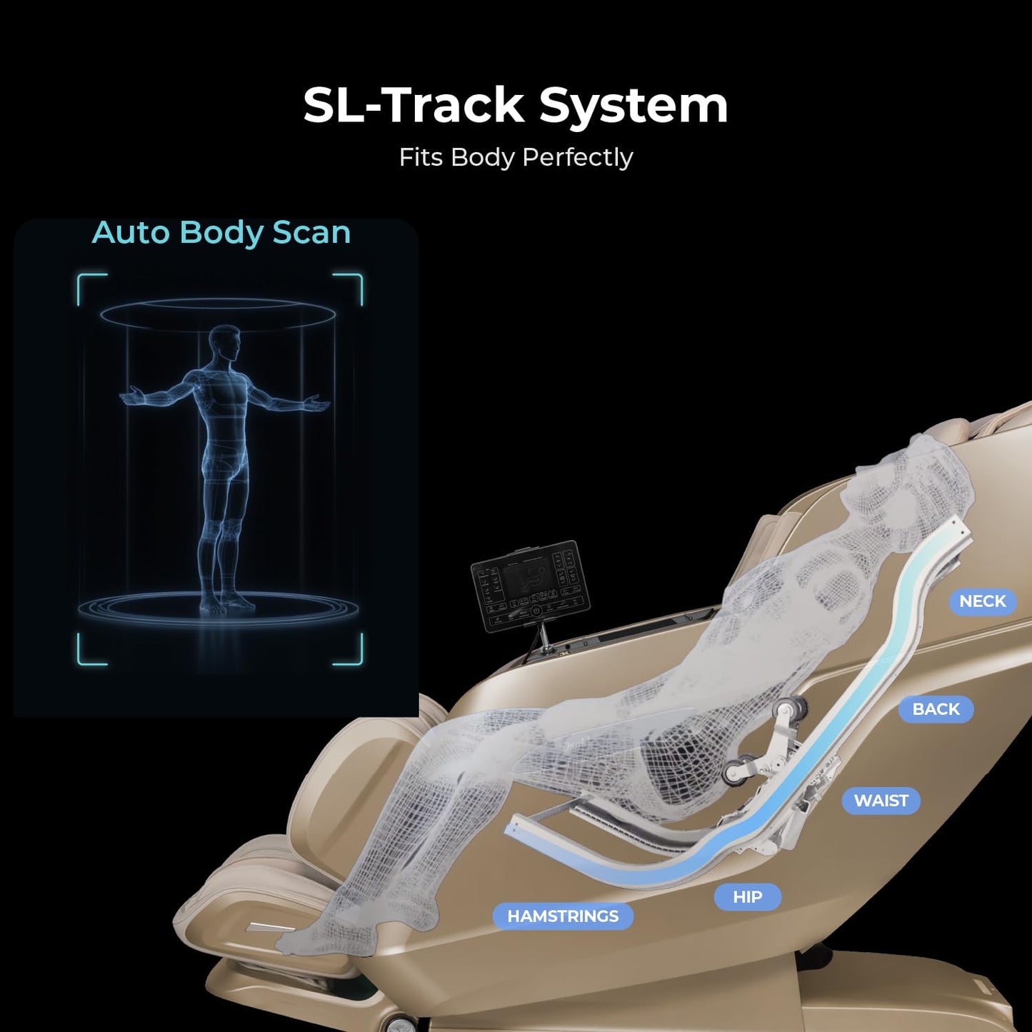 Osaki 4D Achilles l 360 Rotating Footrest l Full Body Massage Chair l Zero Gravity l 360 Kenading Calfrest l Lumbar Heating l Touchscreen Controller l Auto Body Scan l Bluetooth Speaker (Black)