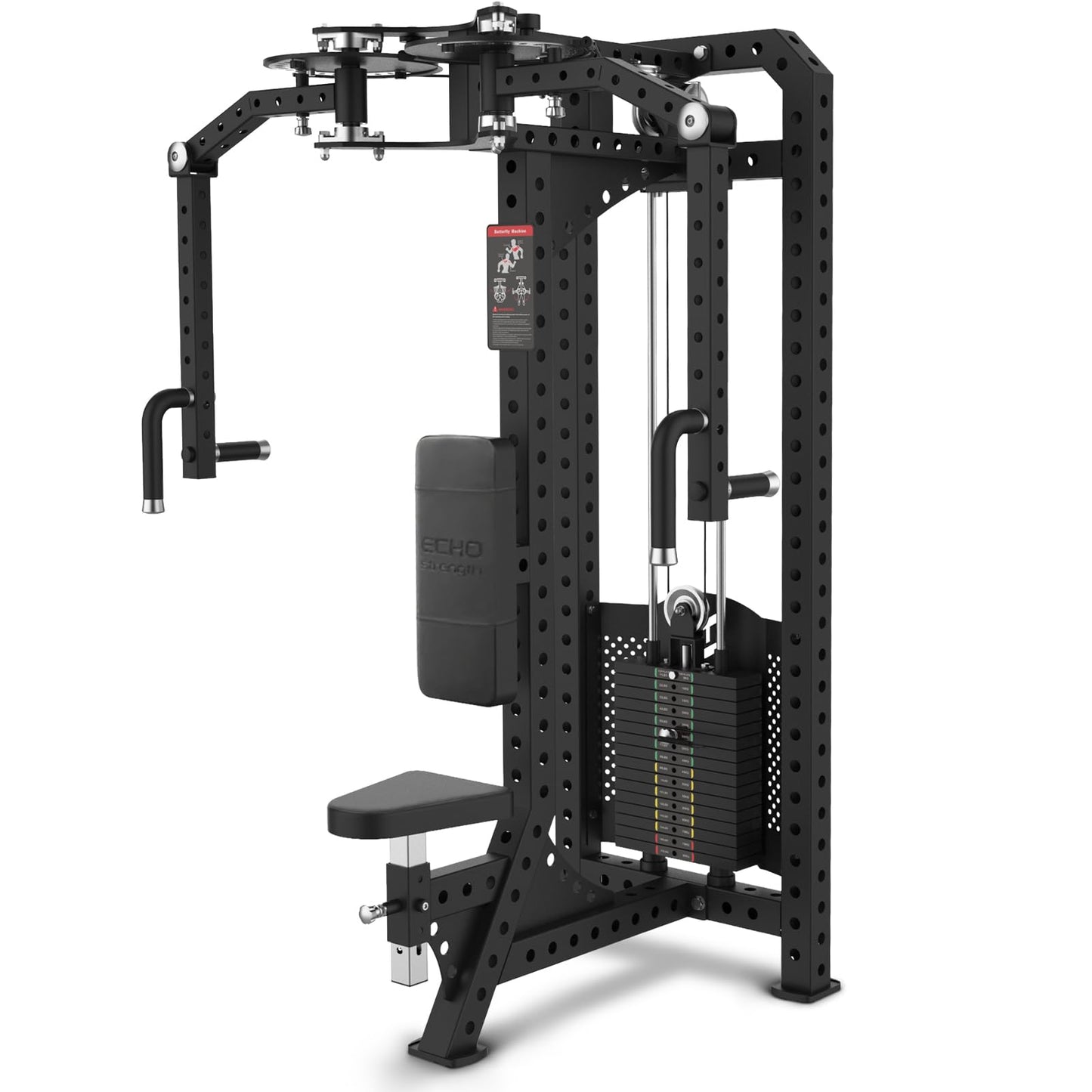 PEC Deck Rear Delt Fly Machine - Dual Function Chest & Rear Delt Strength Trainer, Adjustable Seat & Handles for Home Gym or Commercial Use, 220 lbs Weight Stack