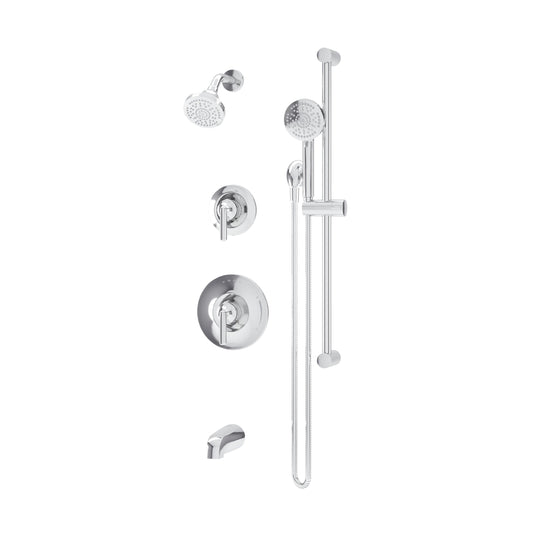 Symmons Birch HydroMersion Double Handle Tub and Shower Trim Kit with Hand Spray in Polished Chrome (Valve Not Included) - 599615TRM