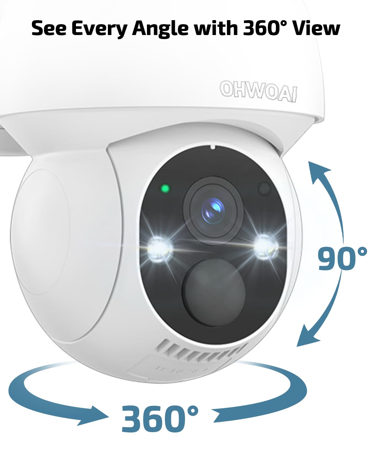 《100% Solar Powered & 2-Way Audio》Outdoor Wireless PTZ Camera System, 4MP Solar Powered Battery Cameras,Home Video Surveillance Systems