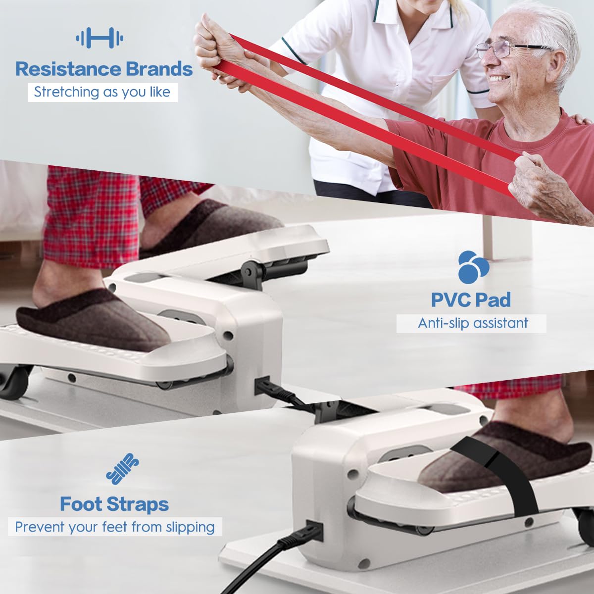 Under Desk Elliptical Machine, Electric Elliptical as Seen on TV for Seniors Adults with 15 Adjustable Speed, Quiet & Portable Electric Seated Pedal Exerciser for Home Office