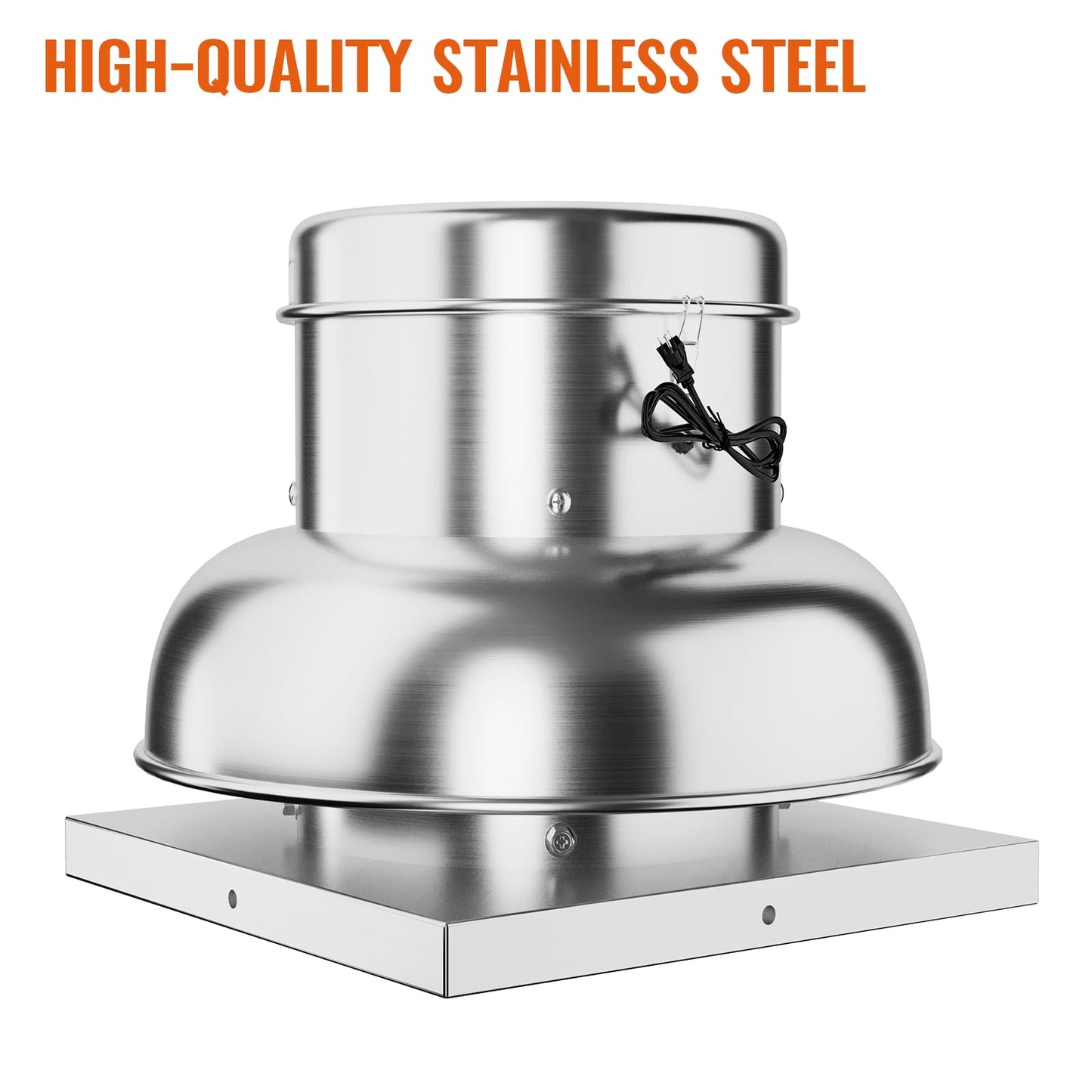 ExploreHorizon 1400CFM Upblast Roof Exhaust Fan,High-Speed Direct Drive, Upgraded Motor, 24.05" Fan Base for Restaurants, Factories, and Warehouses, Silent Operation & Weather-Resistant Design