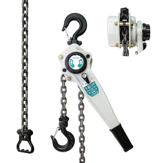 TOYO Lever Chain Hoist 3500Lbs 20ft,Chain Come Along 1.6T 20Ft Ratchet Chain Puller Hoist Alloy Steel G80 Chain 2 Heavy Duty Hooks for Building Warehouse Automotive Garages Machinery (3500LB 20FT)