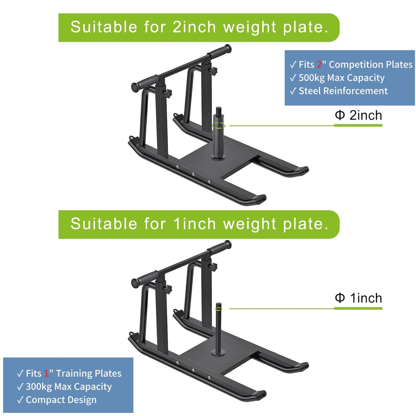 Kipika Weight Sled, Workout Sled, Fitness Strength Training Sled, Speed Training Sled for Athletic Exercise, Speed Improvement, Easily Through Obstacles, Suitable for 1" & 2" Weight Plate (D- Black)