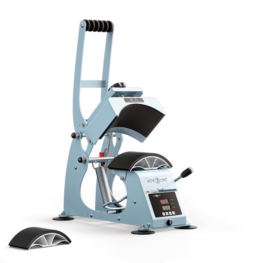 HTVRONT Hat Press Machine - Hat Press Heat Machine for Caps with 2 Platens & Caps Stretcher, Hat Heat Press Machine for Caps with Precise Temp&Timer Control for Heat Transfe Vinyl, Sublimation (Blue)