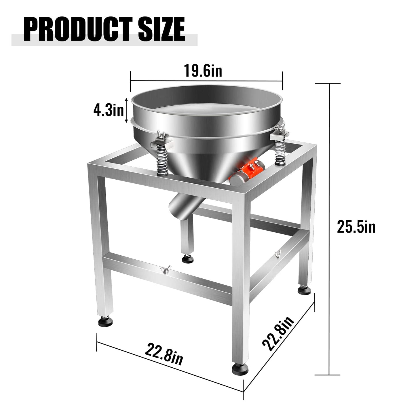 Commercial Automatic Electric Sifter Shaker Machine,Vibrating Flour Sifter with 19.6" 40&100Mesh Sieve Screen for Baking Powder Grain Particles Food Industrial Processing