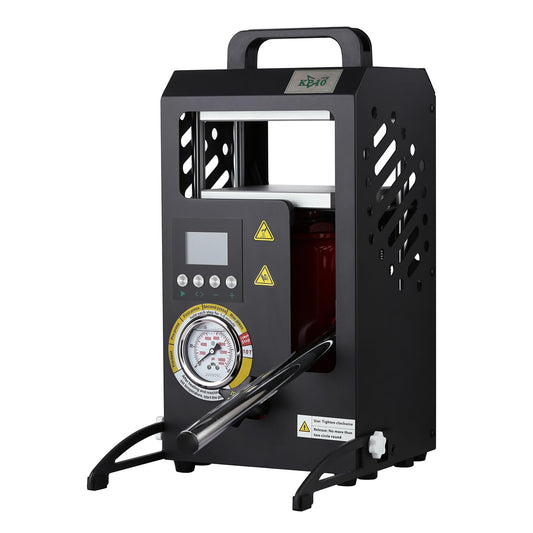 10 Tons Heat Press Machine with 5.5" X 5.5" Dual Heated Plates Manual Press with LCD Digital Display Screen & Precise Pressure Gauge 110V/220V