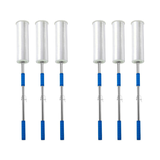 6-Pack Heavy Duty Stretch Film Dispenser Pole Holder - 48 Inch Extra Long Handle for Pallet Wrapping - Fits 12" to 24" Rolls with 2" to 3" Core - Industrial Grade Stretch Wrap