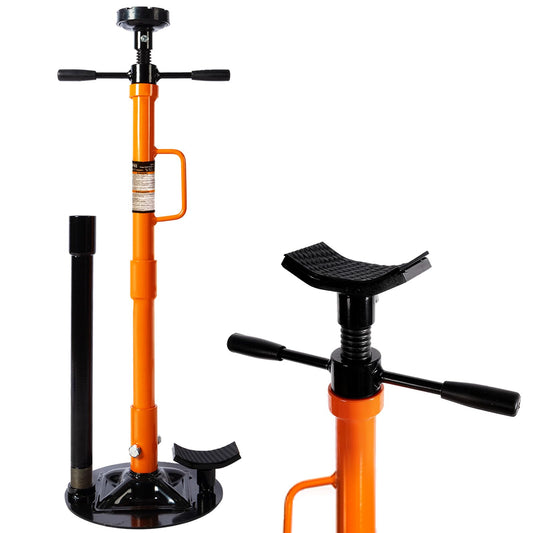 Underhoist Support Stand, 1-Ton Capacity, 3-Section Adjustable Height 34.8'' to 70.9'', Self-Locking Threaded Screw with Thrust Bearing Pole Jack, 2 Replaceable Saddles for Vehicle Component Support