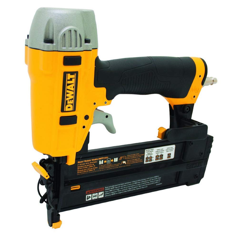 DEWALT Brad Nailer Kit, 18GA, 5/8-Inch to 2-Inch, Pneumatic (DWFP12231)