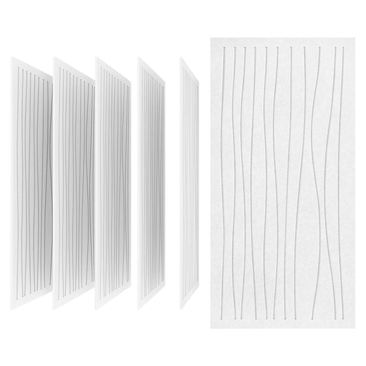 UMIACOUSTICS 6 PCS Acoustic Wall Panels,47.2 x 23.6 Inches Flame Retardant Sound Absorbing Panels,Decorative Sound Proof Panels in Art Curve Shaped White Color
