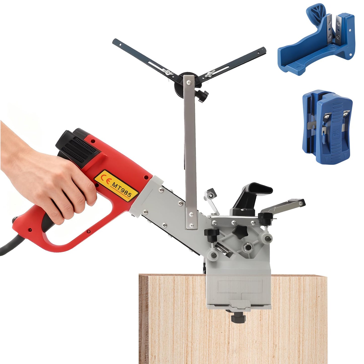 Professional Edge Banding Machine, 110V Portable Woodworking Tool, 2000W, Red, with Temperature Control, for Straight and Curved Edges