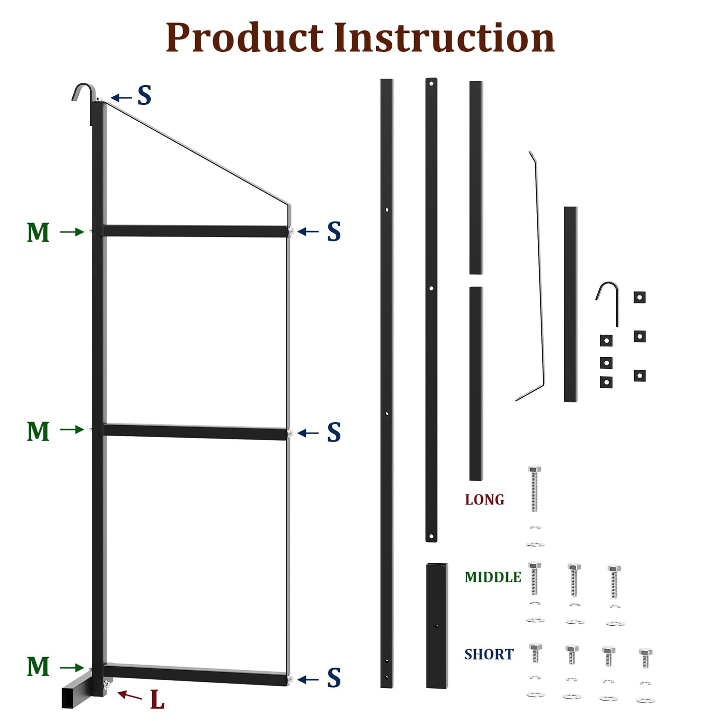 Shipping Container Shelving Bracket (4PCS), 3-Tier Powder Coated Steel Brackets, 1100 LBS Capacity, 22 in D x 60 in H, Quick Hang for Shipping Containers, Cargos, Warehouses & Garages, Heavy-Duty