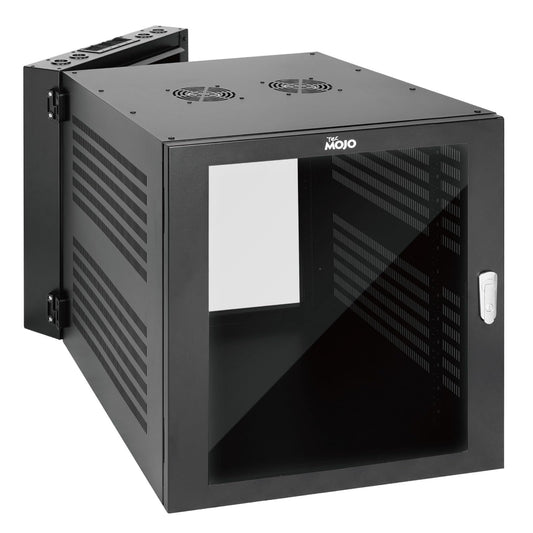 Tecmojo Enterprise-Grade 12U Swing-Out Wall Mount Network Cabinet,27.6inch Depth Server Cabinet, Load Bearing 331lbs (150 kg), Glass Door, 12U Rack for 19in Computer/AV/Data/IT Equipment